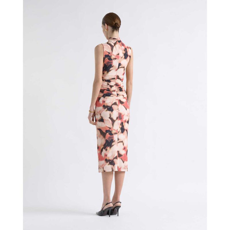 Cue Romantic Floral Ruched Midi Dress image number 1